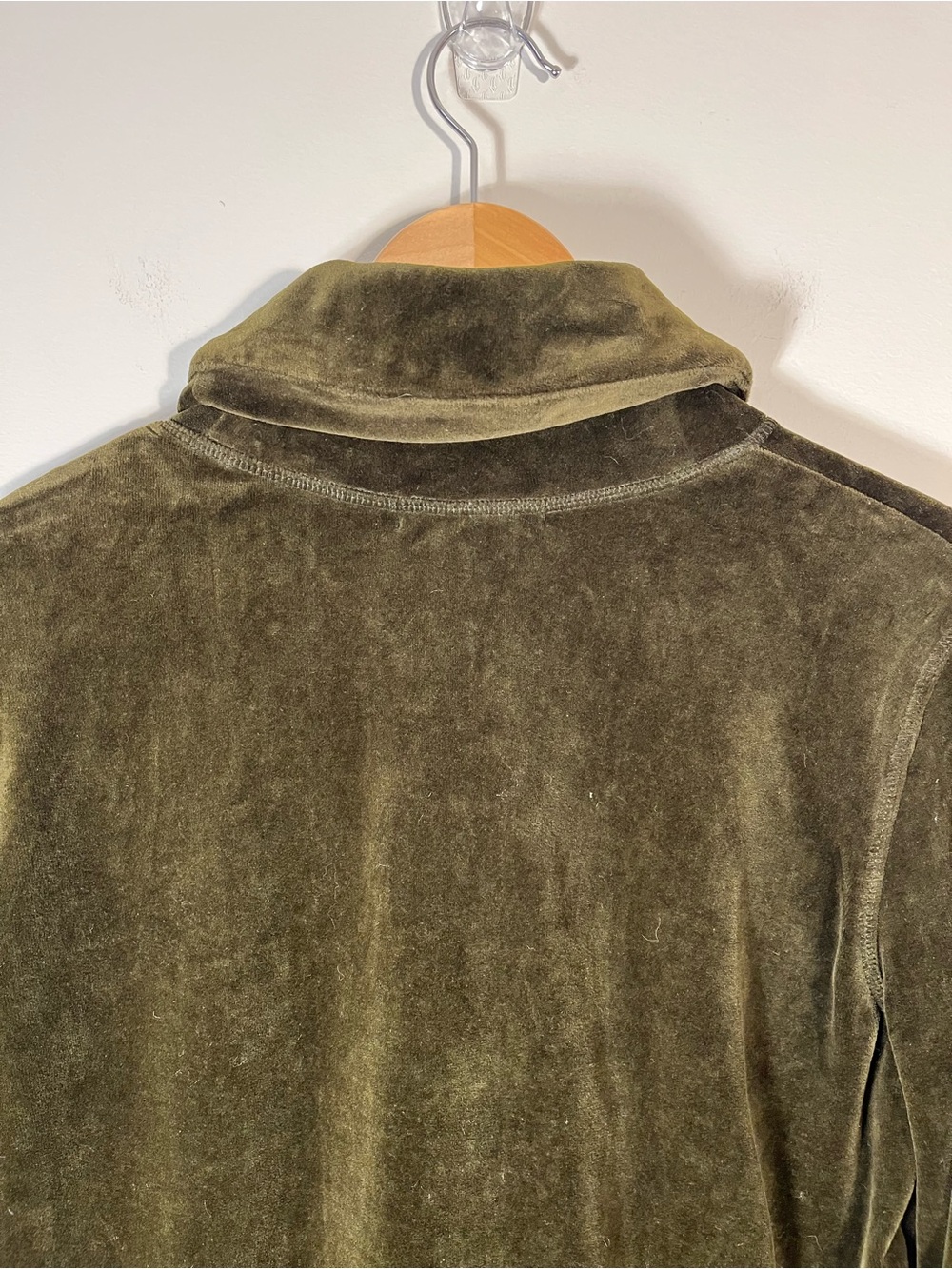 Lauren Ralph Lauren Vintage Olive Green Velvet Velour Shawl Collar Jacket Large - Picture 8 of 13